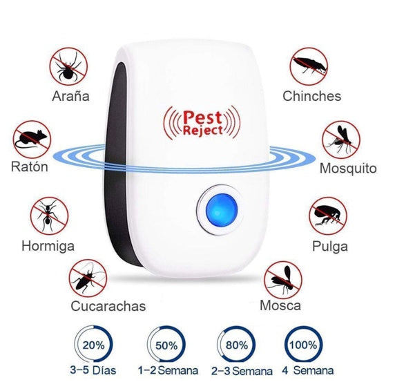 Pest Reject – Repelente Ultrasónico para Insectos y Roedores