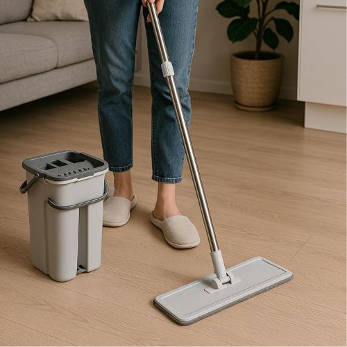 Mopa con Cubo Escurridor – Limpieza sin esfuerzo y sin ensuciarte las manos